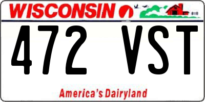 WI license plate 472VST