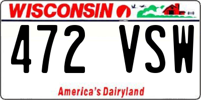 WI license plate 472VSW