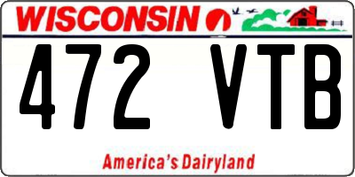 WI license plate 472VTB