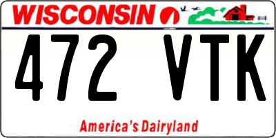 WI license plate 472VTK