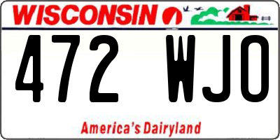 WI license plate 472WJO