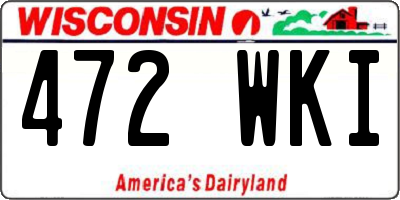 WI license plate 472WKI