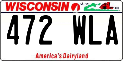 WI license plate 472WLA