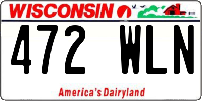 WI license plate 472WLN