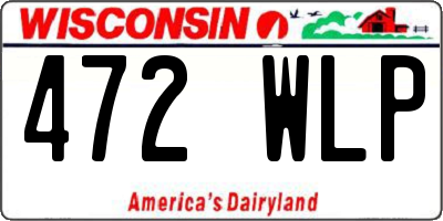 WI license plate 472WLP