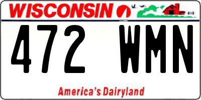 WI license plate 472WMN