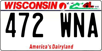 WI license plate 472WNA