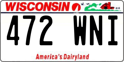 WI license plate 472WNI