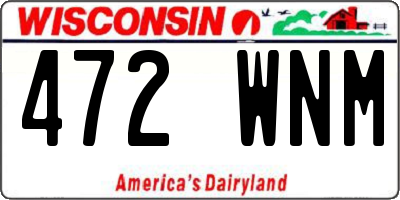 WI license plate 472WNM