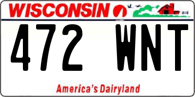 WI license plate 472WNT