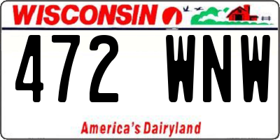 WI license plate 472WNW