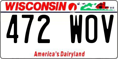 WI license plate 472WOV