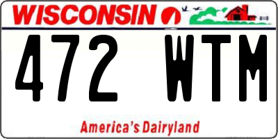 WI license plate 472WTM