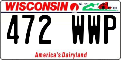 WI license plate 472WWP