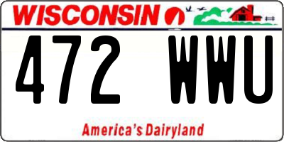 WI license plate 472WWU