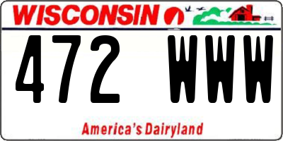 WI license plate 472WWW