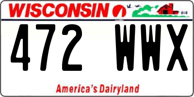 WI license plate 472WWX