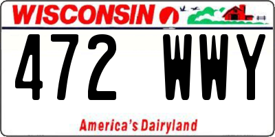 WI license plate 472WWY