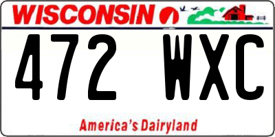 WI license plate 472WXC