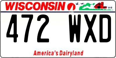 WI license plate 472WXD