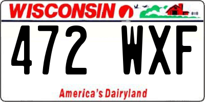 WI license plate 472WXF