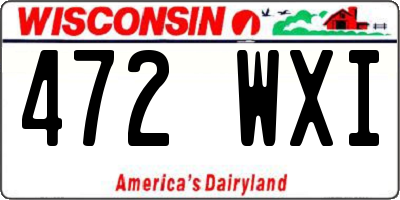 WI license plate 472WXI