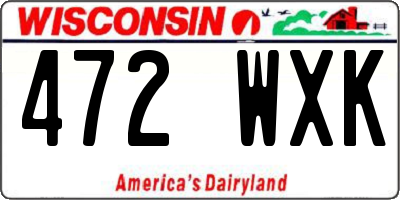 WI license plate 472WXK