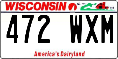 WI license plate 472WXM