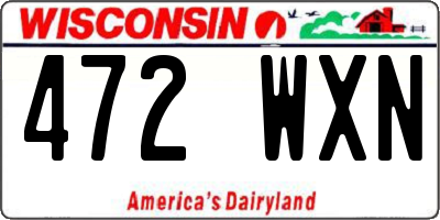 WI license plate 472WXN