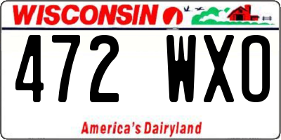 WI license plate 472WXO