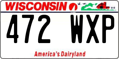 WI license plate 472WXP