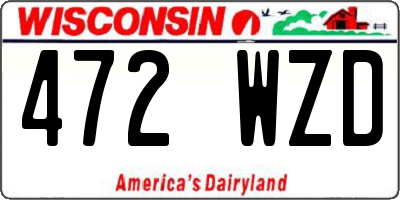 WI license plate 472WZD