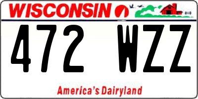 WI license plate 472WZZ