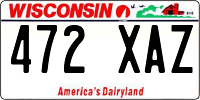 WI license plate 472XAZ