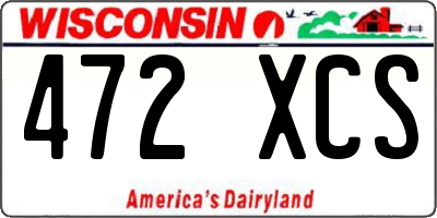 WI license plate 472XCS