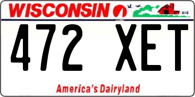 WI license plate 472XET