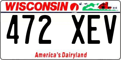 WI license plate 472XEV