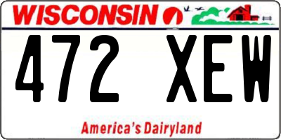 WI license plate 472XEW