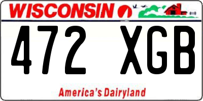 WI license plate 472XGB