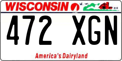 WI license plate 472XGN