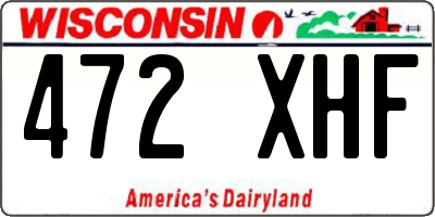 WI license plate 472XHF