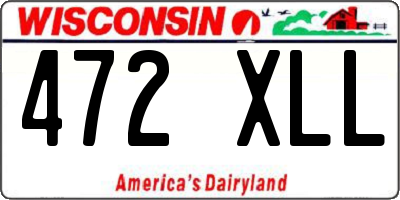 WI license plate 472XLL