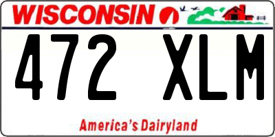 WI license plate 472XLM