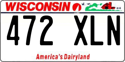 WI license plate 472XLN