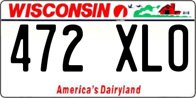 WI license plate 472XLO