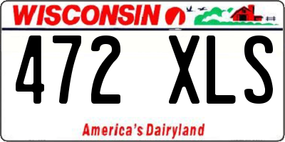 WI license plate 472XLS