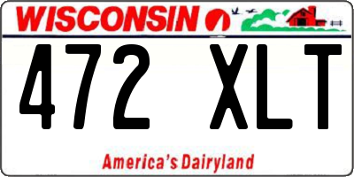 WI license plate 472XLT