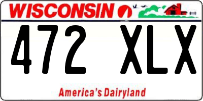 WI license plate 472XLX