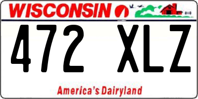 WI license plate 472XLZ