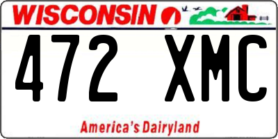 WI license plate 472XMC